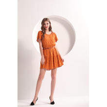 Mini-robe d&#39;été orange pour femme